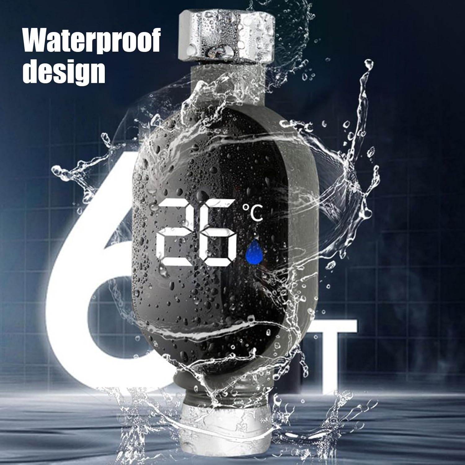 Medidor de temperatura del agua con pantalla LED